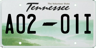 TN license plate A0201I