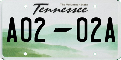 TN license plate A0202A