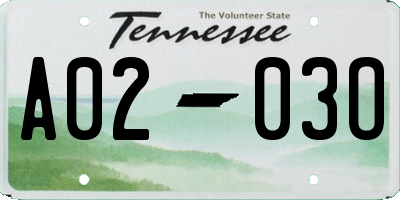 TN license plate A0203O