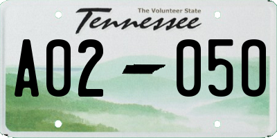 TN license plate A0205O
