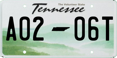 TN license plate A0206T