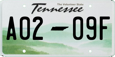 TN license plate A0209F