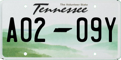TN license plate A0209Y