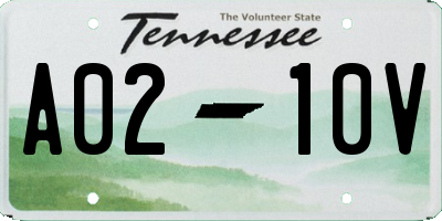 TN license plate A0210V