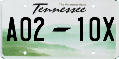 TN license plate A0210X