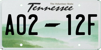 TN license plate A0212F