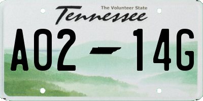 TN license plate A0214G