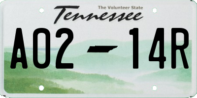 TN license plate A0214R