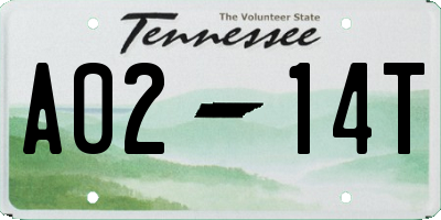 TN license plate A0214T