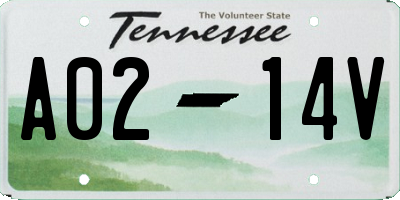 TN license plate A0214V