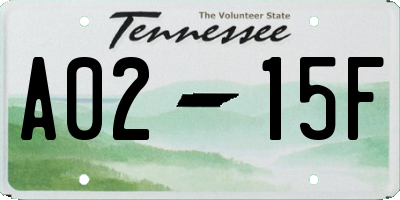 TN license plate A0215F