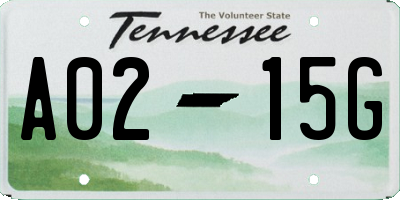 TN license plate A0215G