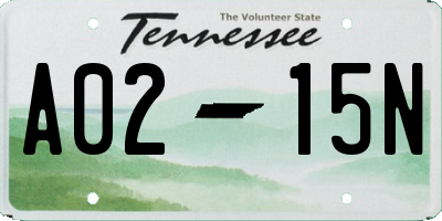 TN license plate A0215N