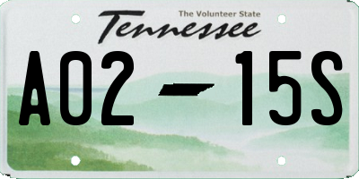 TN license plate A0215S
