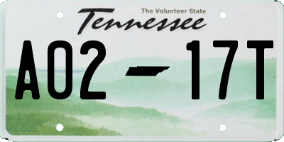 TN license plate A0217T