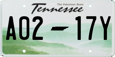TN license plate A0217Y