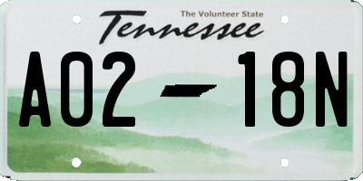 TN license plate A0218N
