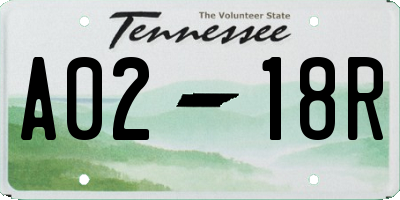 TN license plate A0218R
