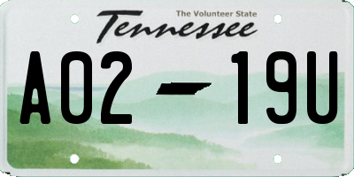 TN license plate A0219U