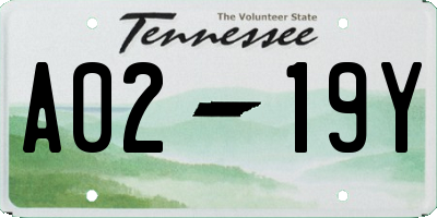TN license plate A0219Y