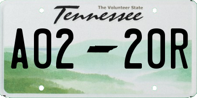 TN license plate A0220R