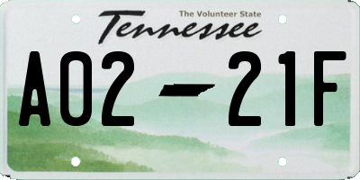 TN license plate A0221F