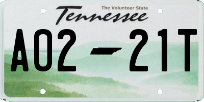 TN license plate A0221T