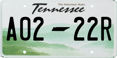 TN license plate A0222R