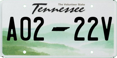 TN license plate A0222V