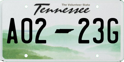 TN license plate A0223G