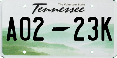 TN license plate A0223K