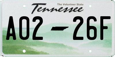 TN license plate A0226F