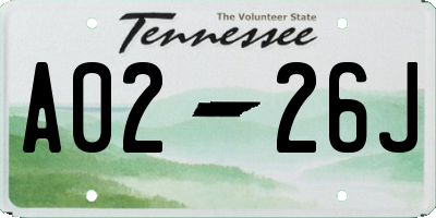 TN license plate A0226J