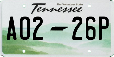 TN license plate A0226P