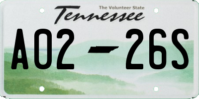 TN license plate A0226S