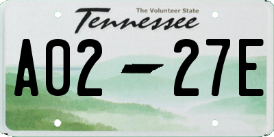 TN license plate A0227E