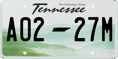 TN license plate A0227M