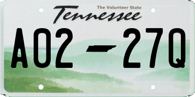 TN license plate A0227Q