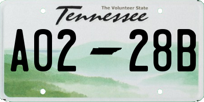 TN license plate A0228B