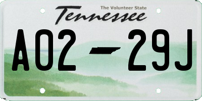 TN license plate A0229J