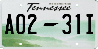 TN license plate A0231I