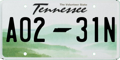 TN license plate A0231N