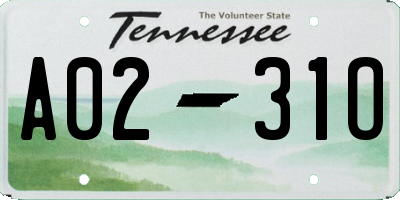 TN license plate A0231O