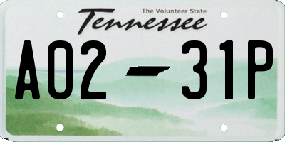 TN license plate A0231P