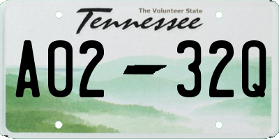 TN license plate A0232Q
