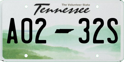 TN license plate A0232S
