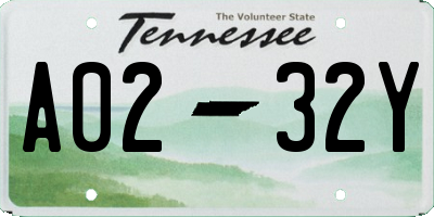 TN license plate A0232Y