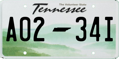 TN license plate A0234I