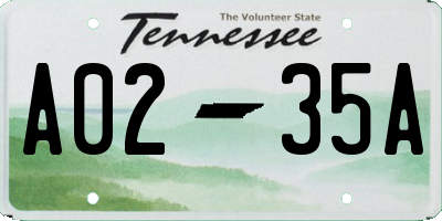 TN license plate A0235A