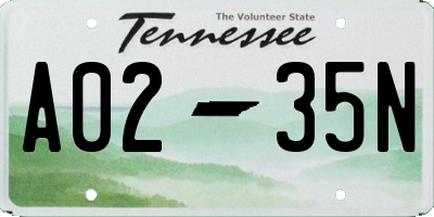 TN license plate A0235N